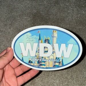 WDW Blue and White Car Magnet